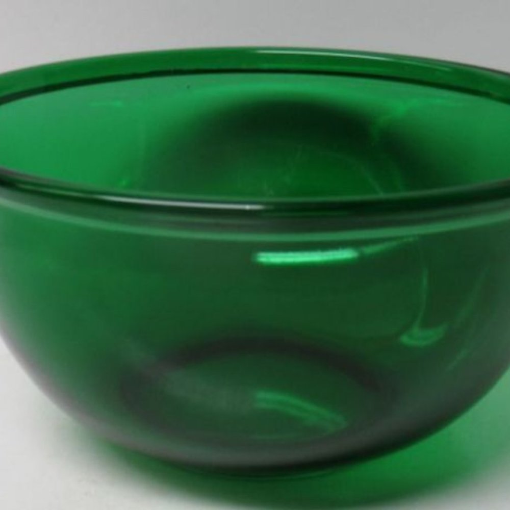 Anchor Hocking Fire King Forest Green Beaded Edge 6 Inch Kitchen or Utility Bowl